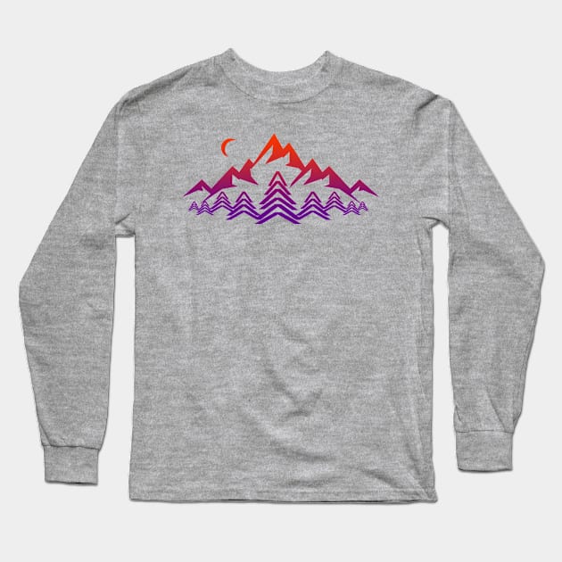 mountain landscape twilight Long Sleeve T-Shirt by pholange